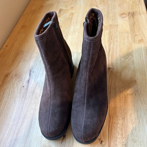 Sporto Women's Brown Suede Insulated Ankle Boots With Side Zipper Sz 9 - Picture 6 of 13